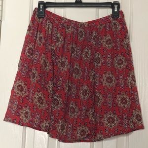 Red boho design hollister skirt